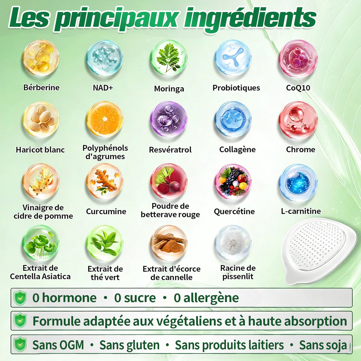 🍇🍇🇫🇷 Boutique Officielle |👨‍⚕️ GFOUK® Moringa · Berbérine × NAD+ Patch avancé de micro-aiguilles nano 10-en-1