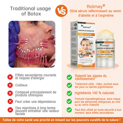 🧑‍⚕️Fabriqué et expédié depuis la France 🇫🇷 Rolimey® Stick Sérum Raffermissant au Venin d’Abeille et à l’Argireline (⏳DERNIER JOUR -70 %)✨