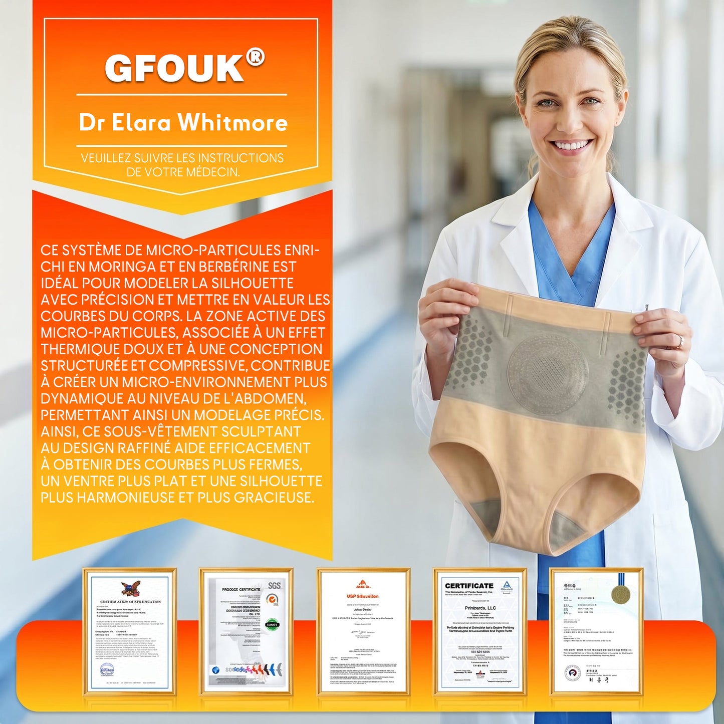 🎈⌚  Boutique Officielle De La Marque | ✅ GFOUK® 2026 Short Gainant Sculptant & Minceur 4-En-1 Aux Micro-Particules De Moringa & Berbérine 👍