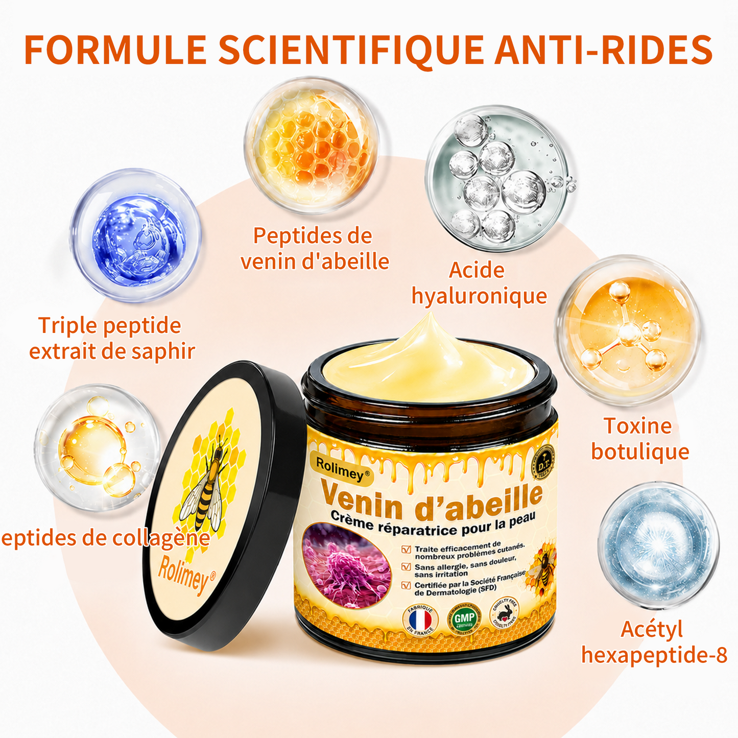 🧑‍⚕️ Crème réparatrice pour la peau Rolimey® BEE VENOM (⏳ DERNIER JOUR : -70 %) ✨