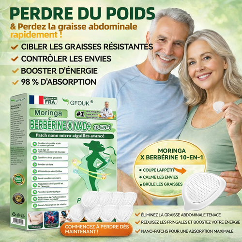 𝑩𝒐𝒖𝒕𝒊𝒒𝒖𝒆 𝒐𝒇𝒇𝒊𝒄𝒊𝒆𝒍𝒍𝒆 | 🧑‍⚕️GFOUK® 𝐏𝐚𝙩𝙘𝙝 𝗡ano-Microneedles Avancé 10-en-1 Moringa · 𝘽𝙚𝙧𝙗é𝙧𝒊𝒏𝒆 × NAD⁺🇫🇷Une seule fois par jour, changements visibles en 7 jours Pour l’obésité, peau relâchée, diabète, apnée du sommeil, problèmes articulaires, et bien plus