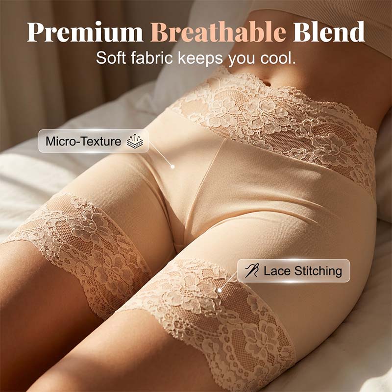 🥳 VENTE CHAUDE 2026 🥳💞 50K+ VENDUS ! 🩲💕 -30 % ! Ensemble short en dentelle & haut côtelé – doux et respirant. À porter ensemble ou séparément. Anti-frottements aux cuisses. 👗✅